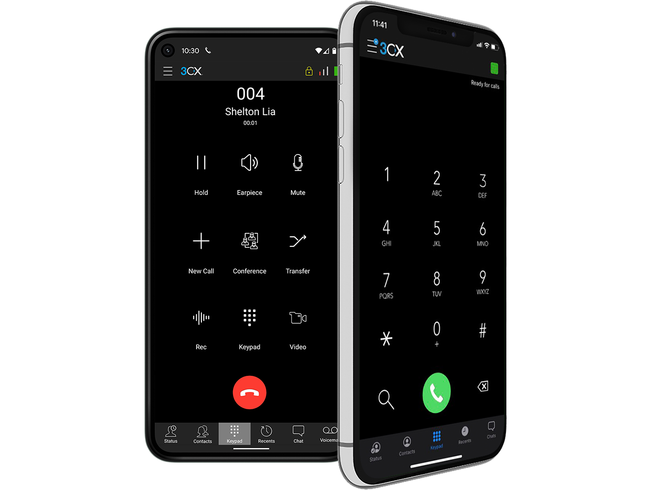 3CX apps on iPhone and Android phones